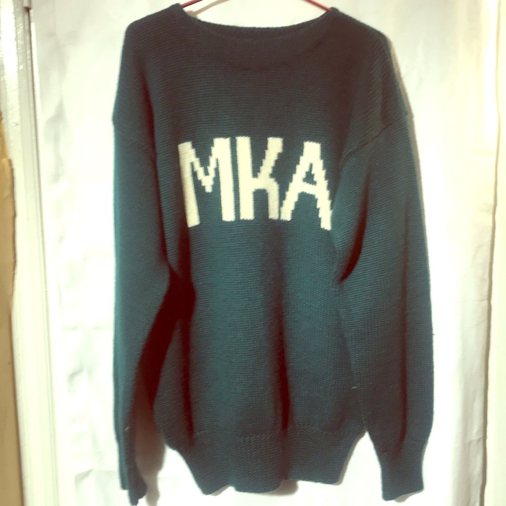 COLLEGIATE TRADITIONS INC. GREEN 100% WOOL SWEATER